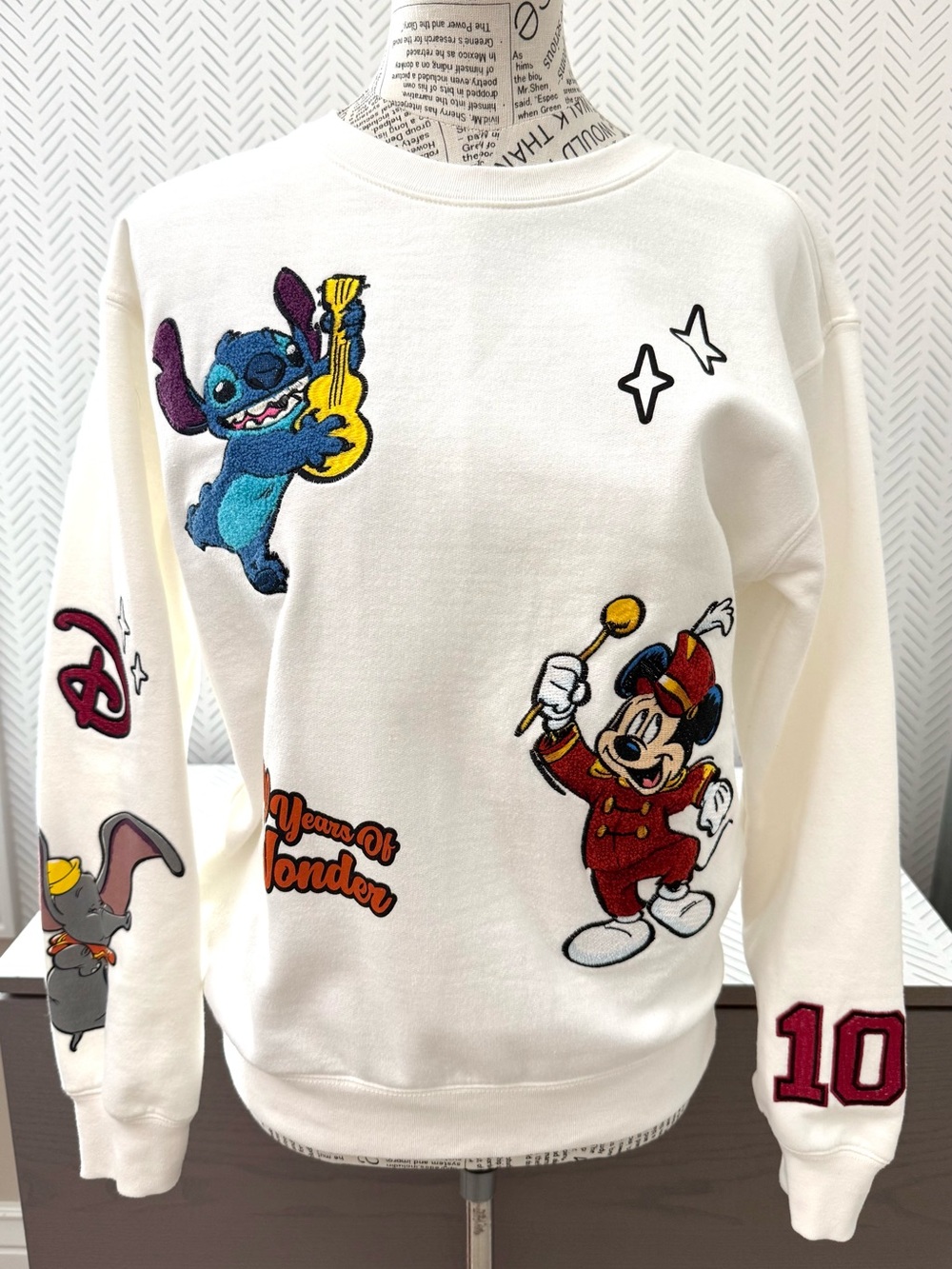 Disney 100 Years of Wonder Sweatshirt Mickey Classic Chenille Embroidery Medium